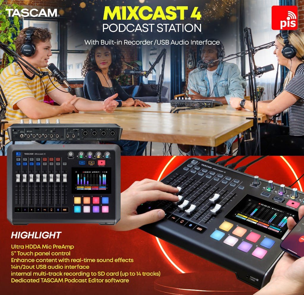 Jual Tascam Mixcast 4 Podcast Studio Mixer Station with Built-in